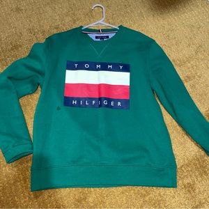 Tommy Hilfiger Long Sleeve Sweatshirt Green Large Mens